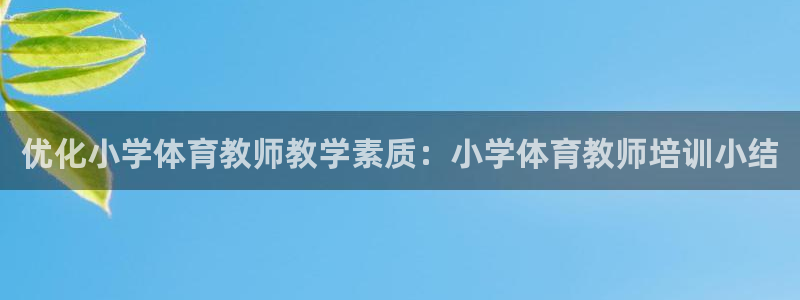 焦点娱乐全国总冠军：优化小学体育教师教学素质：小学体